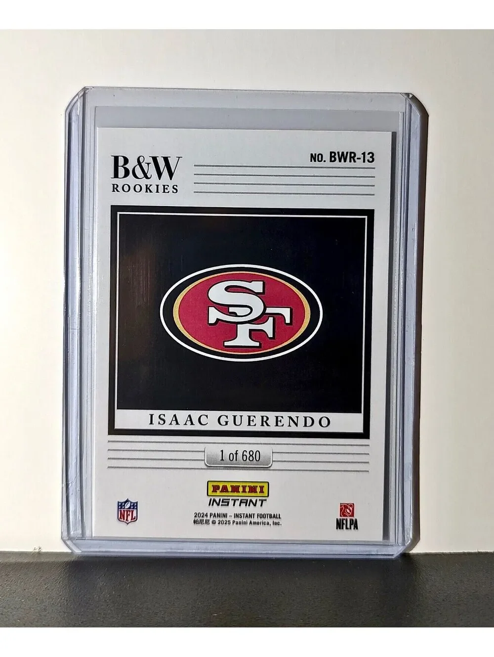 Isaac Guerendo 2024 Panini NFL #13 Black & White Rookies Card 49ers 1 of 680